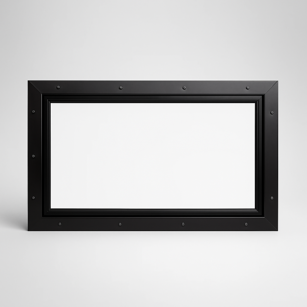 24″ × 12″ Clear Frame Hunting Blind Window — The builder's standard — 24×12 clear-glass frame hunting blind window.