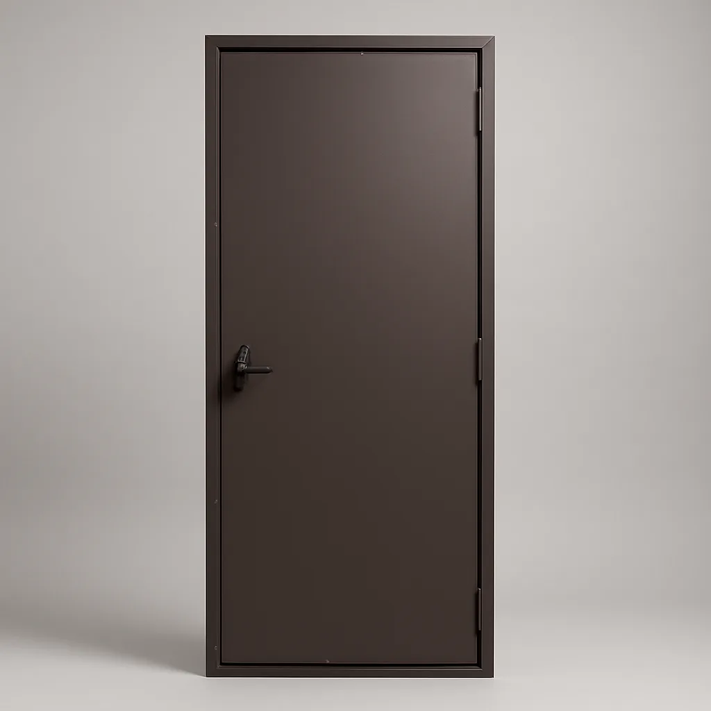 24″ × 68″ Hunting Blind Door — Steel Frame — Steel-framed hunting blind door with full weatherstrip and silent latch.