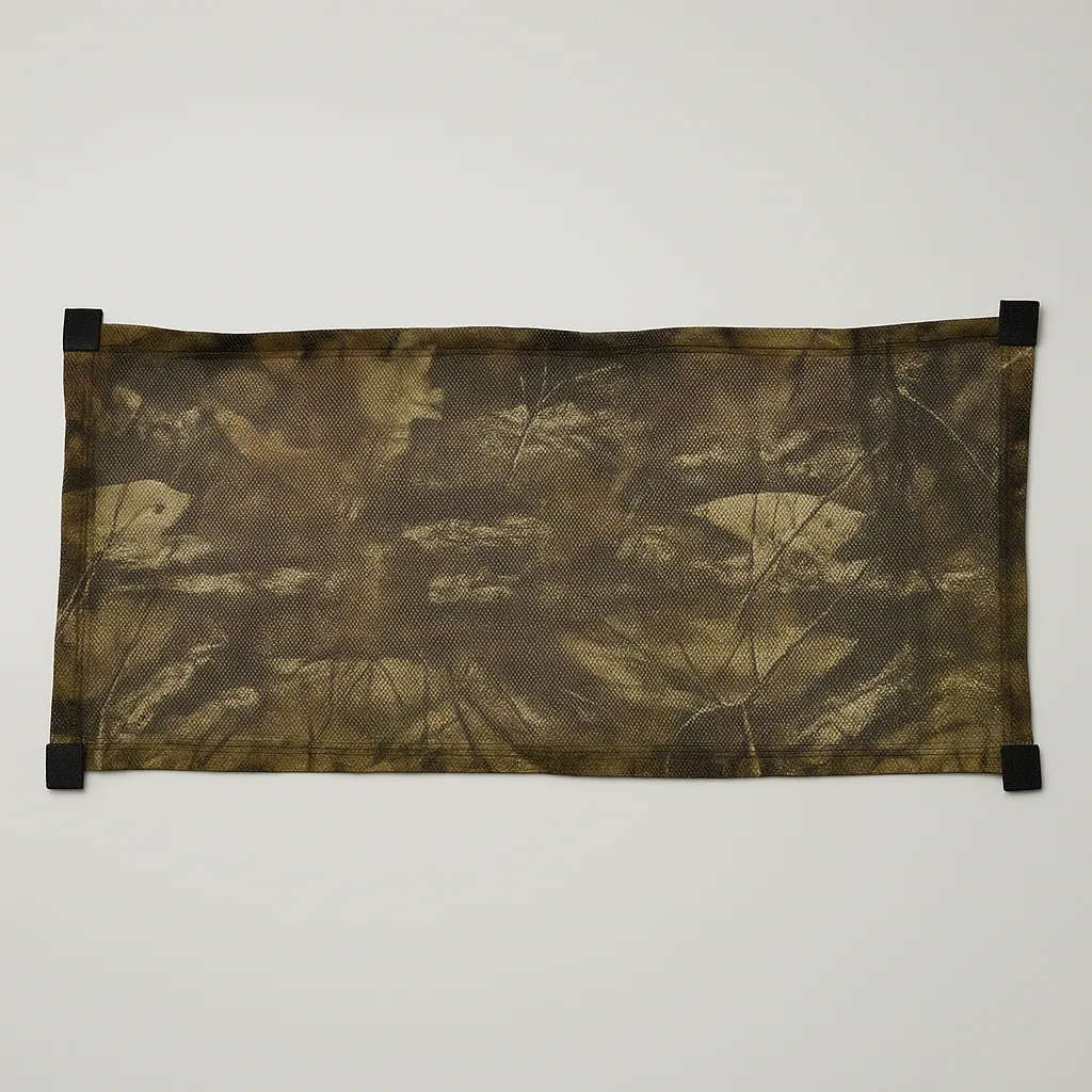 30″ Hunting Blind Curtain Kit — Camo Mesh Concealment — See-through camo mesh curtain for 30″ hunting blind windows. You see them. They can't see you.