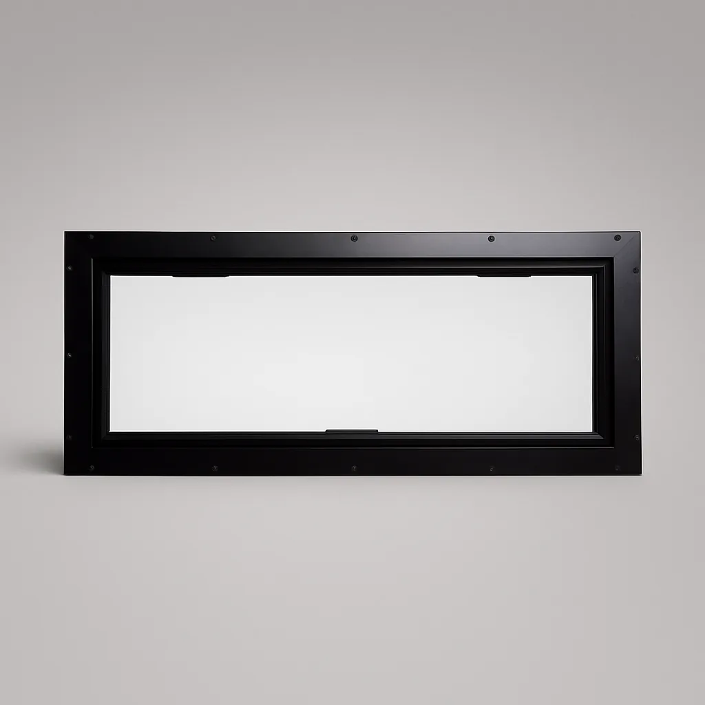 30″ × 11″ Clear Frame Hunting Blind Window — Wide clear-glass frame hunting blind window — long-distance ready.