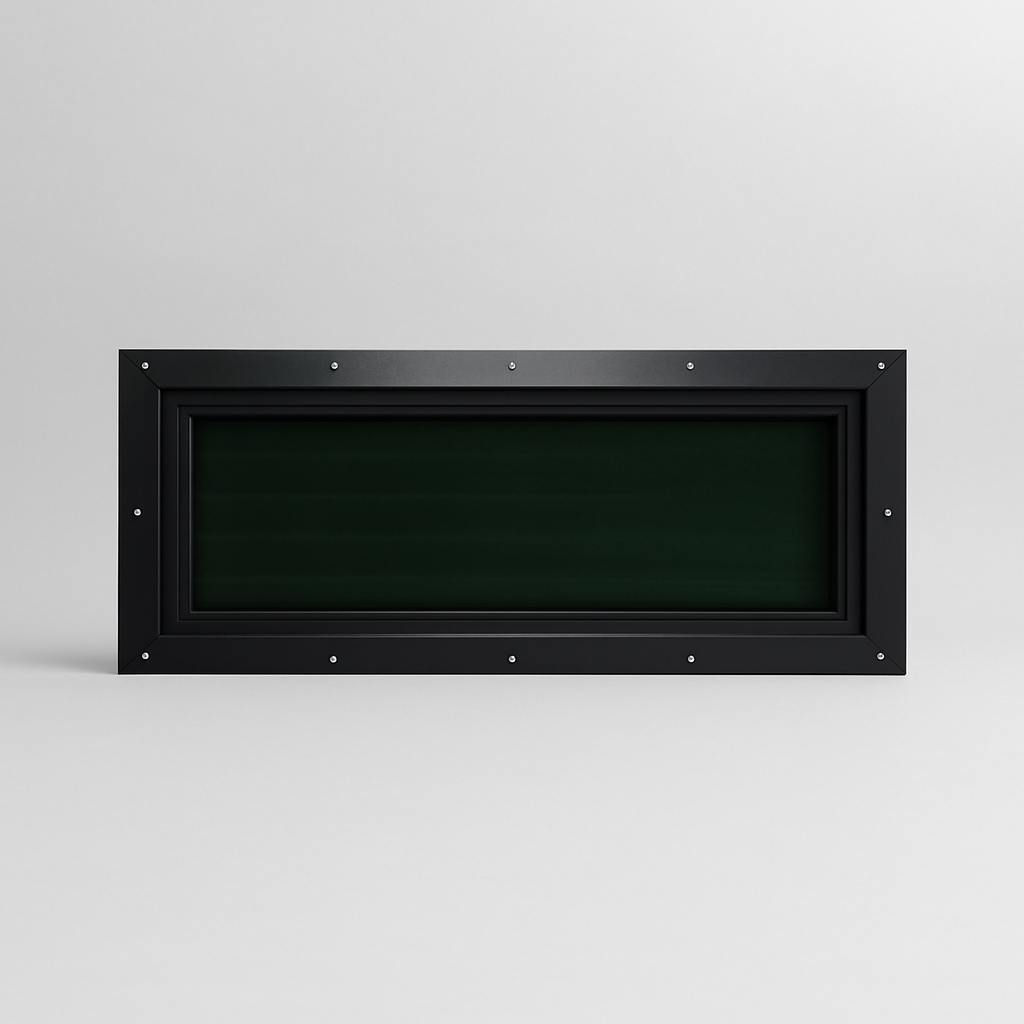 30″ × 11″ Tinted Frame Hunting Blind Window — Wide-format tinted frame hunting blind window for full field reads.