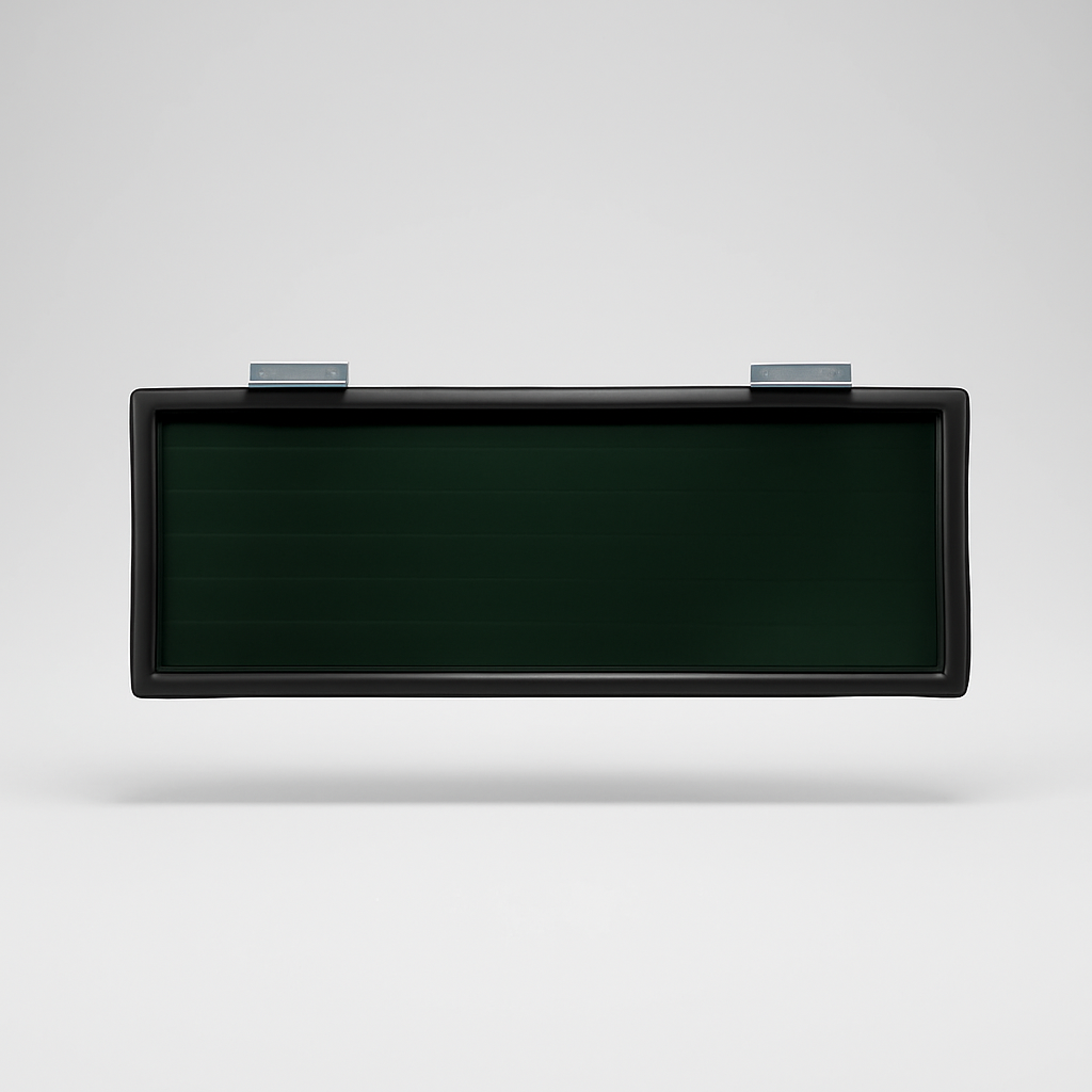 30″ × 11″ Tinted Glass Hinge Hunting Blind Window — Wide-format tinted glass hinge window — the food-plot favorite.