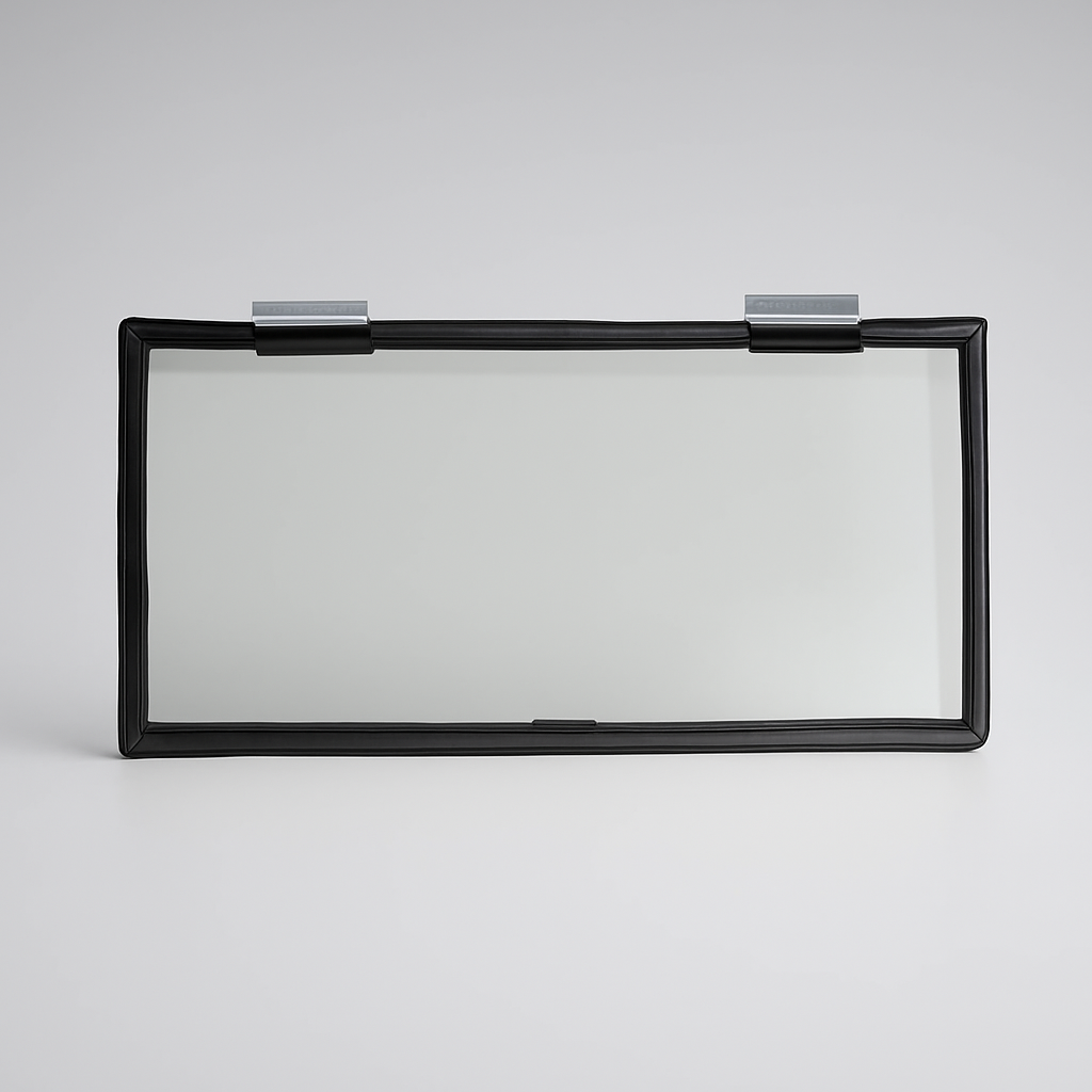 30″ × 14″ Clear Glass Hinge Hunting Blind Window — Clear-glass 30×14 hunting blind window for the bow-and-rifle combo blind.