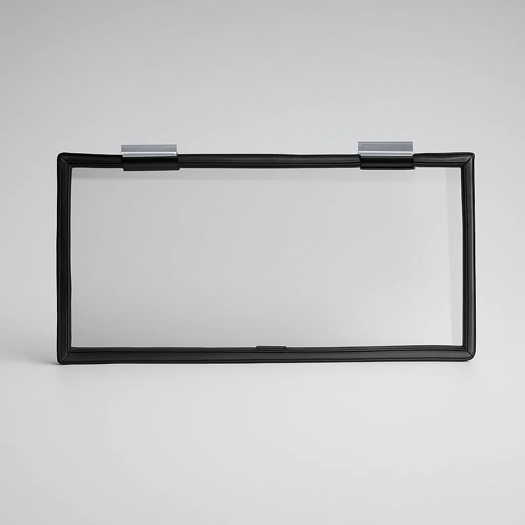 30″ × 14″ Clear Glass Hinge Hunting Blind Window — Clear-glass 30×14 hunting blind window for the bow-and-rifle combo blind.