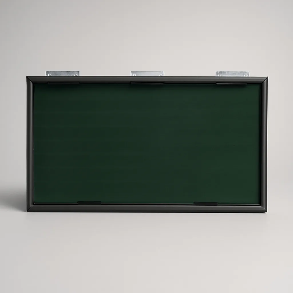 30″ × 16″ Tinted Glass Hinge Hunting Blind Window — Our largest tinted glass hinge cutout — full bow-draw clearance with tinted concealment.