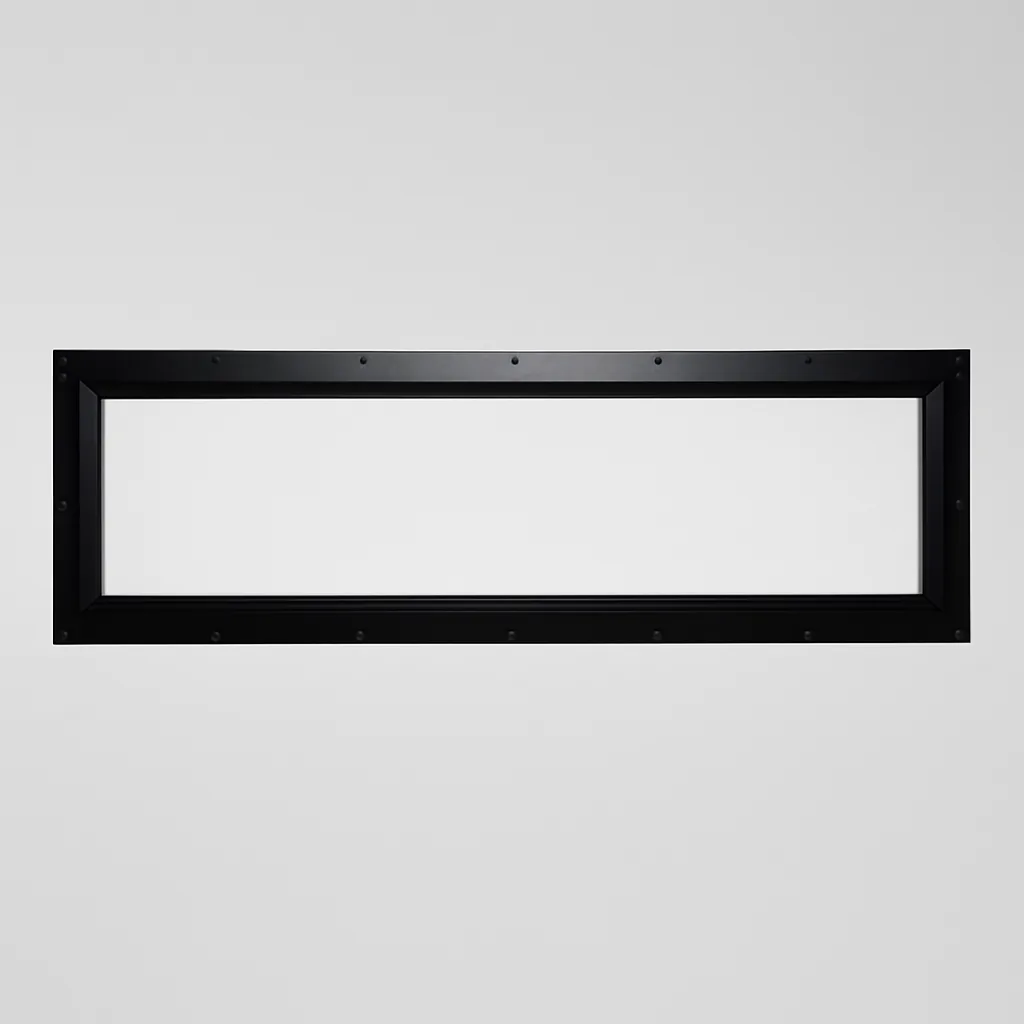 42″ × 11″ Clear Frame Hunting Blind Window — Cinemascope front-wall hunting window — clear-glass aluminum frame.