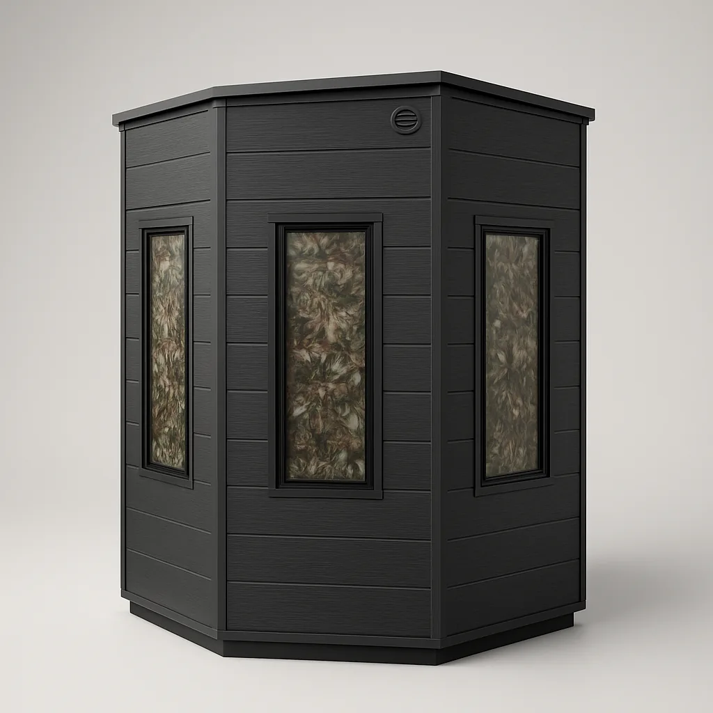 Camo Window Film — Static-Cling Concealment — Static-cling camo window film for hunting blinds — instant concealment, zero adhesive.