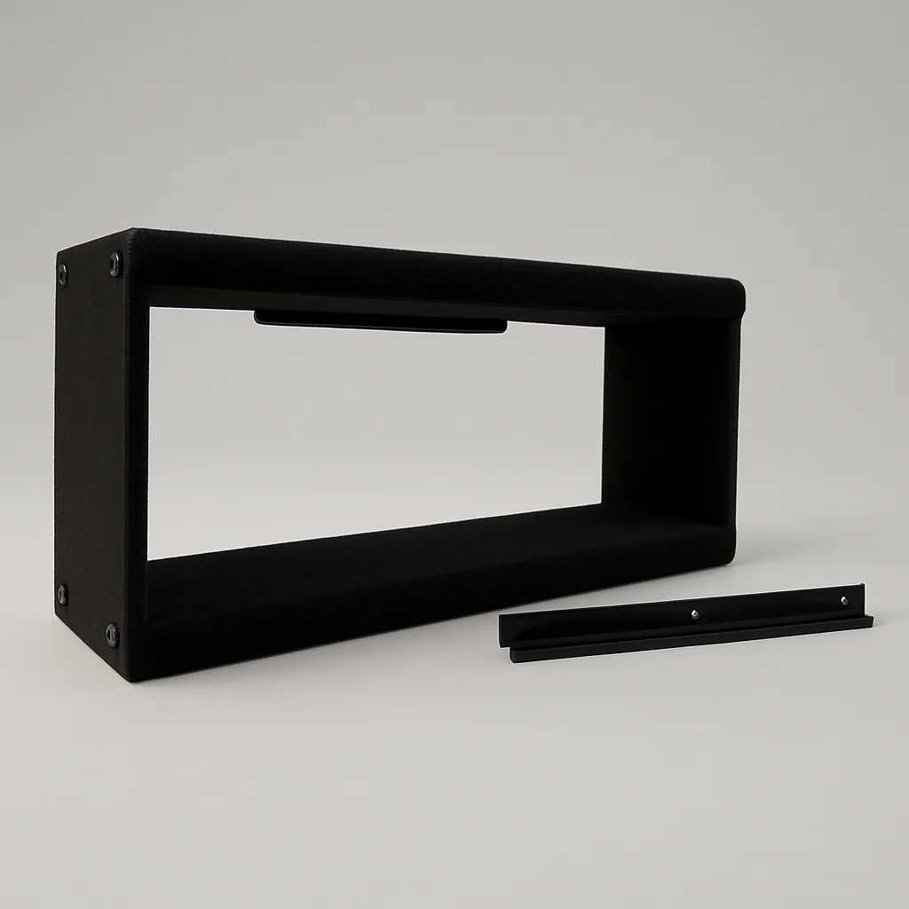 Hanging Double Shelf & Shooting Rest — Aluminum — Powder-coated aluminum double shelf for hunting blinds — a steady rest and a place for the thermos.